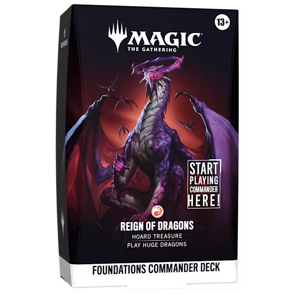 Magic: The Gathering - Mazo Commander Foundations: Draconic Fury (Rojo) - Mazo Preconstruido TCG
