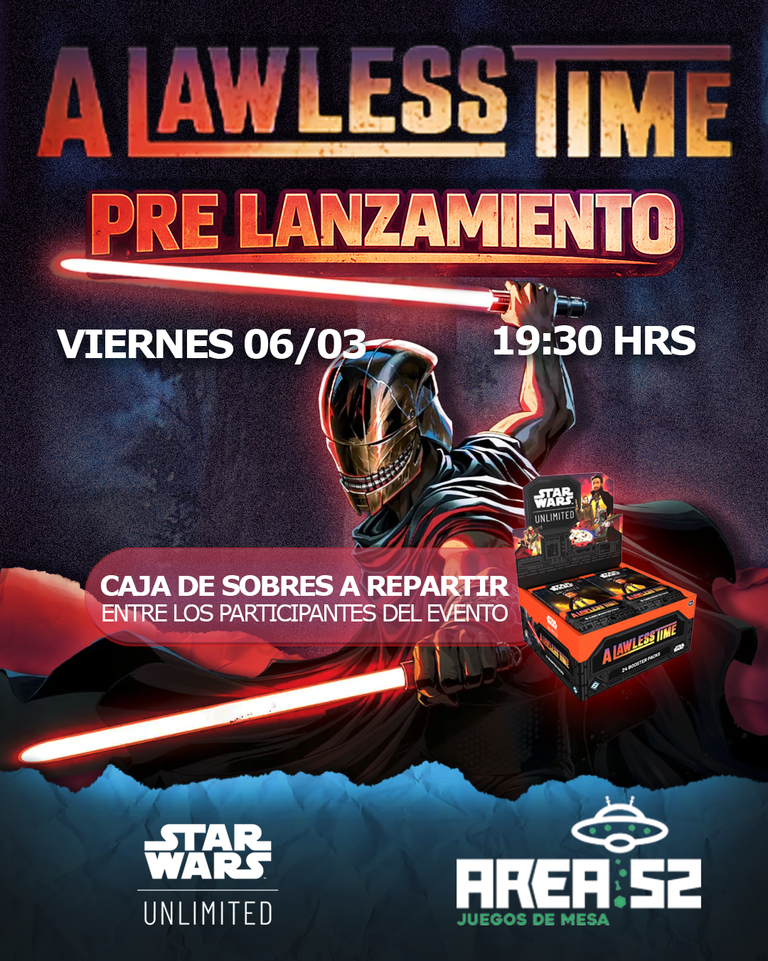 Inscripción Pre-Lanzamiento Star Wars Unlimited: A Lawless Time | 06 de Marzo