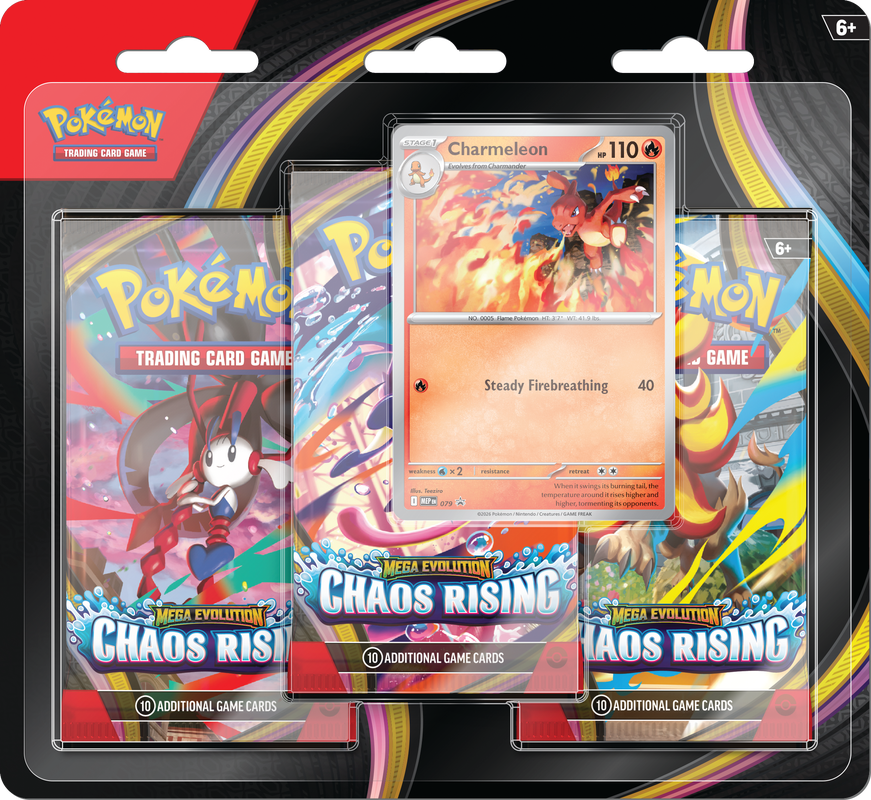 Pokémon TCG: Chaos Rising - 3-Pack Blister - Inglés