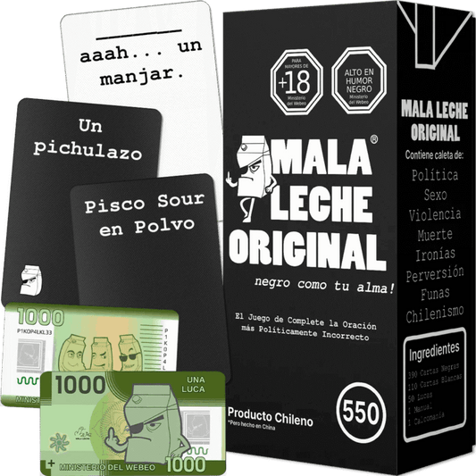 Mala Leche Original - Juego de Cartas de Humor Negro (Edición Chilena +18)