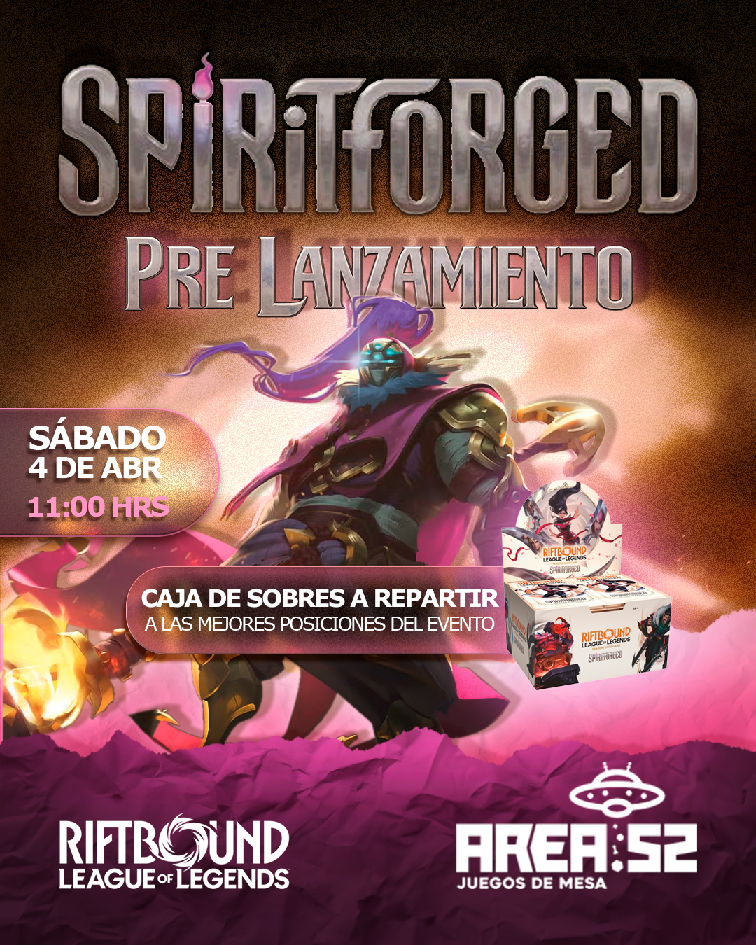 Inscripción — Sellado Spirit Forged - Riftobund Sábado · Área 52 – Area 52