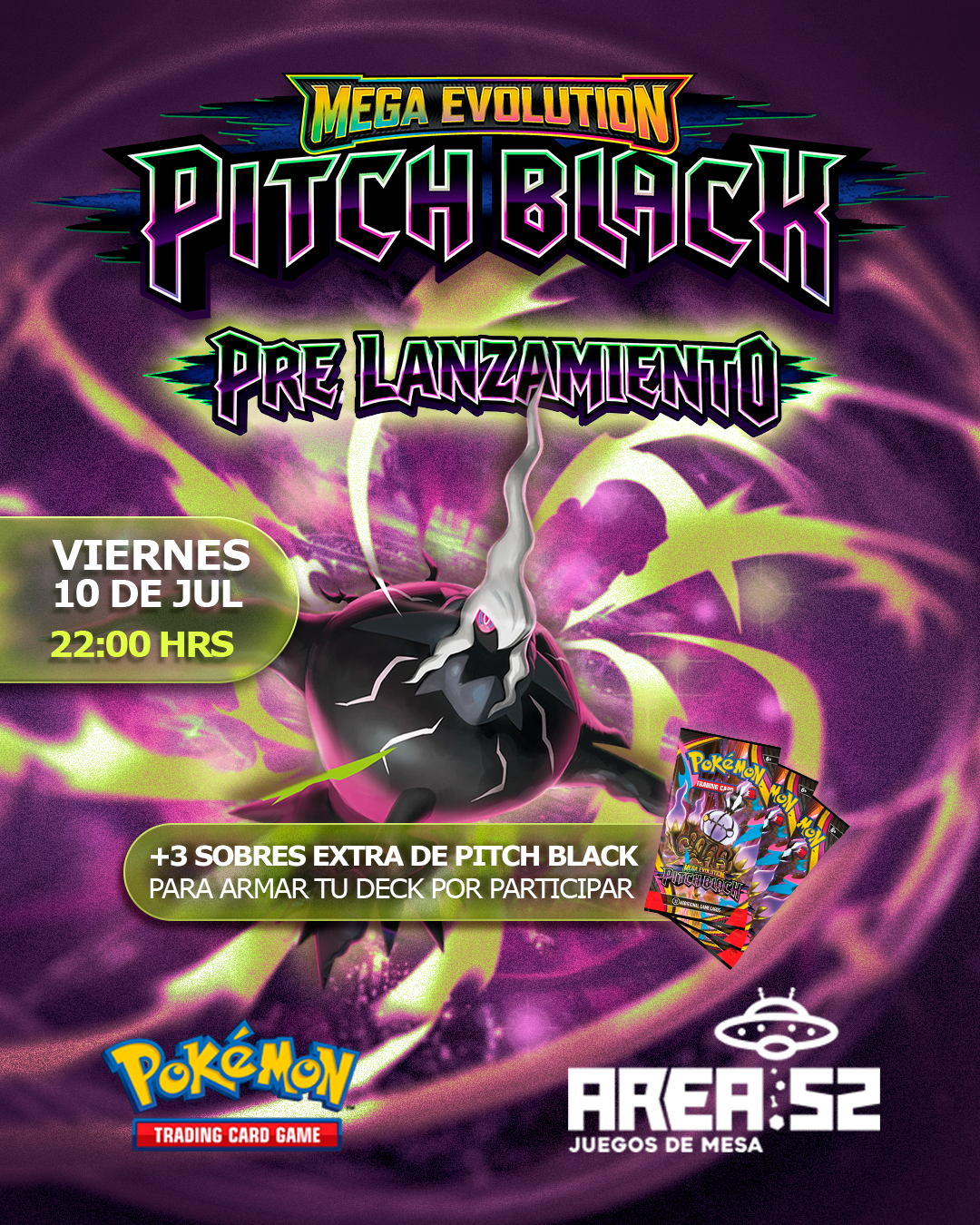 Inscripción — Pokemon - Pre lanzamiento Pitch black Horario (Nocturno)